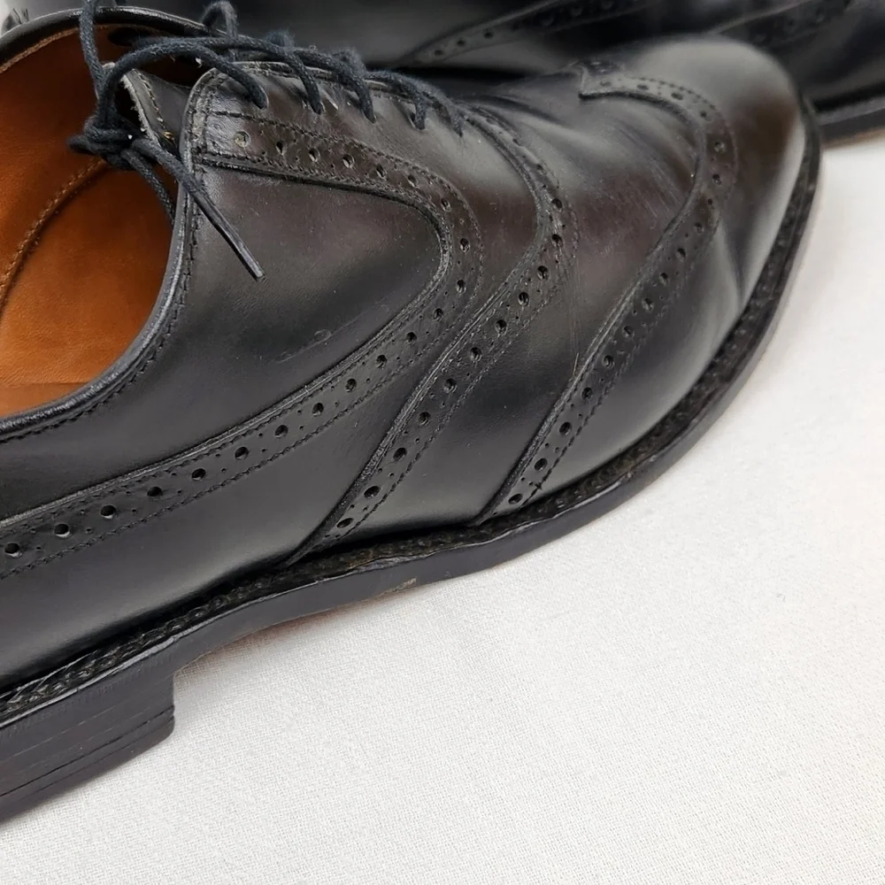 Allen Edmonds Black Birmingham Oxford Leather Dress Shoes - Picture 10 of 12